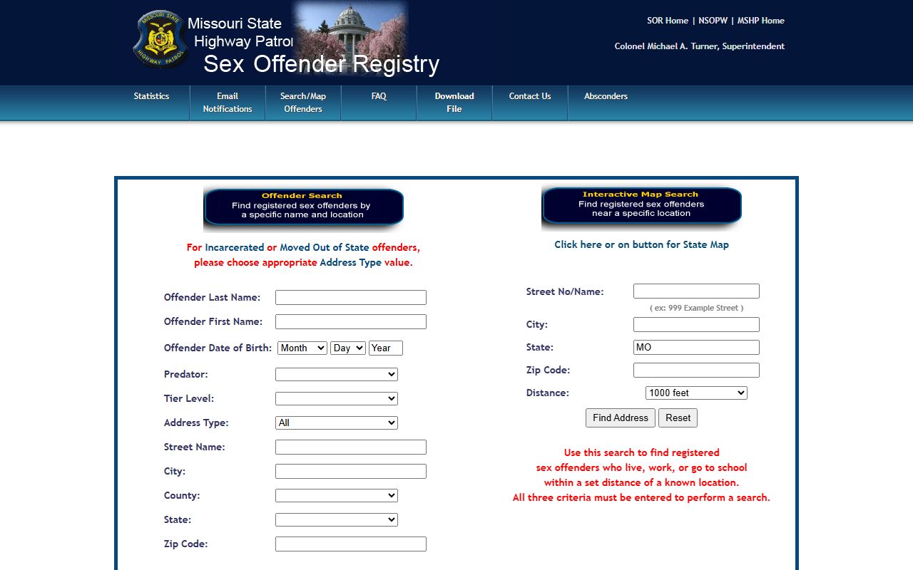Dallas County inmate records Missouri sex offender registry search