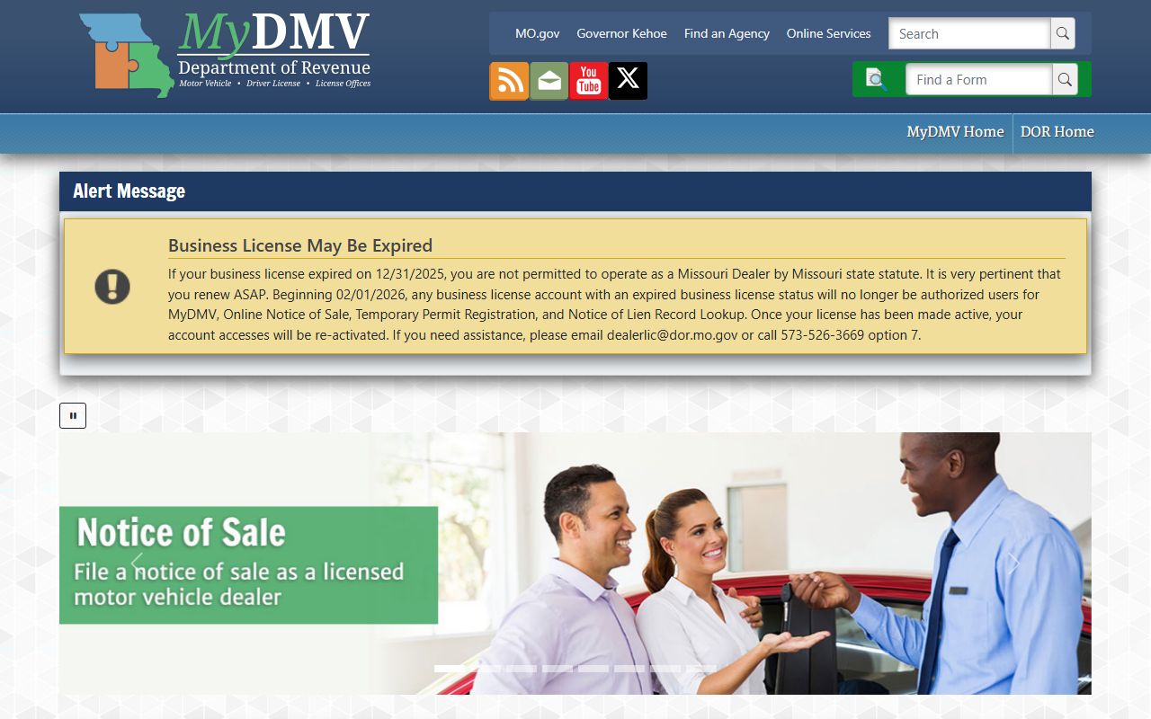 Dallas County traffic court records Missouri myDMV portal